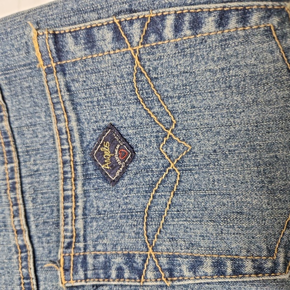 Angels bedazzled Embroidery floral pattern blue jeans Size 10 P. - Picture 6 of 7